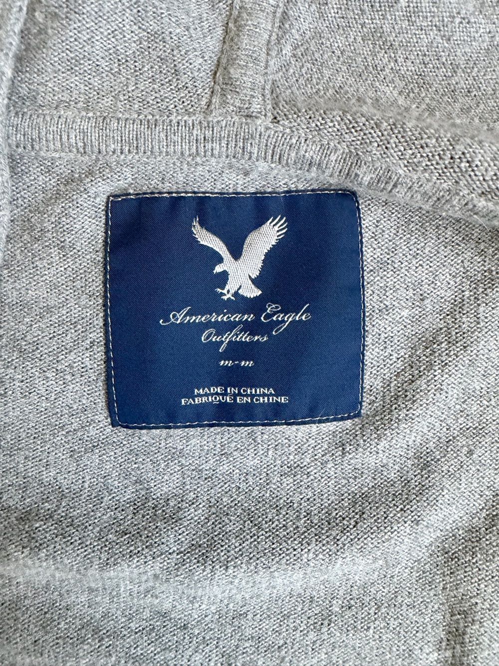 Vintage American Eagle Outfitters Light Gray Knit Cardigan with Navy Label - Picture 2 of 3